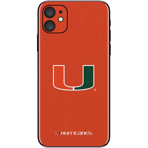 University of Miami Hurricanes Jersey iPhone 11 Skin