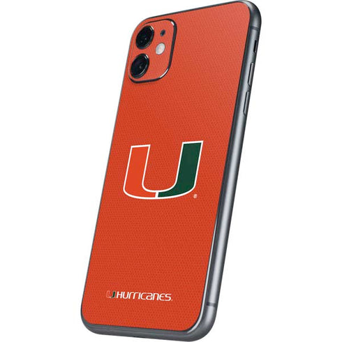 University of Miami Hurricanes Jersey iPhone 11 Skin