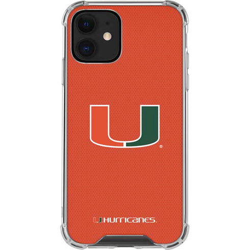 University of Miami Hurricanes Jersey iPhone 12 Mini Clear Case