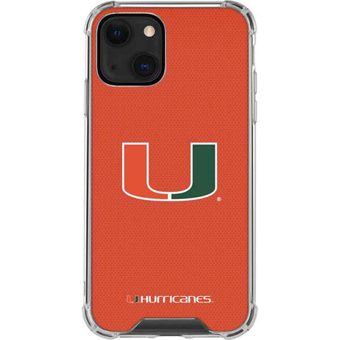 University of Miami Hurricanes Jersey iPhone 13 Mini Clear Case