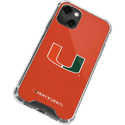 University of Miami Hurricanes Jersey iPhone 13 Mini Clear Case