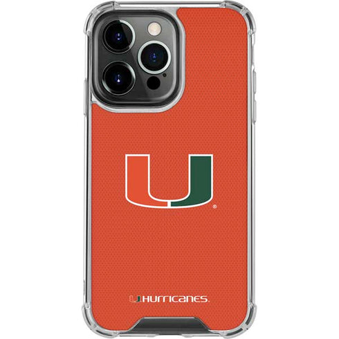 University of Miami Hurricanes Jersey iPhone 13 Pro Clear Case