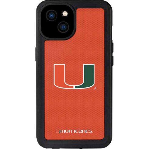University of Miami Hurricanes Jersey iPhone 15 Plus Waterproof Case