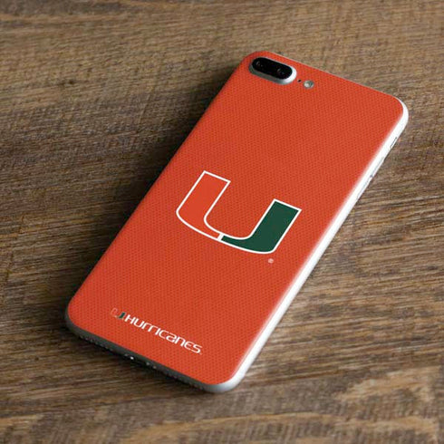 University of Miami Hurricanes Jersey iPhone 8 Plus Skin