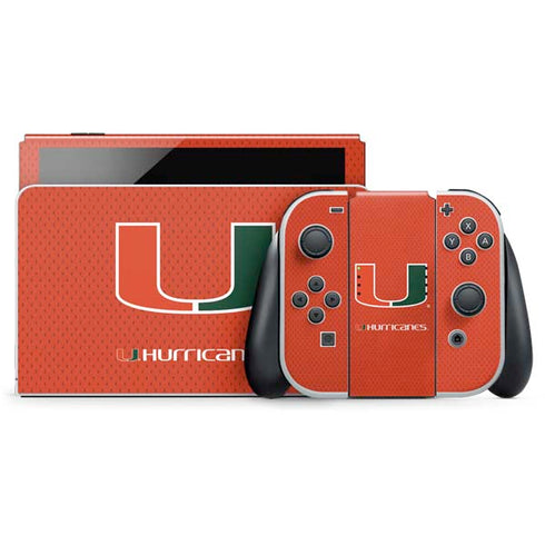 University of Miami Hurricanes Jersey Nintendo Switch OLED (2021) Skin