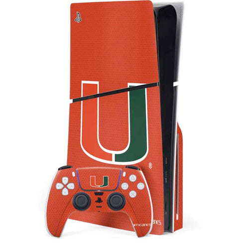 University of Miami Hurricanes Jersey PS5 Slim Disk Bundle Skin