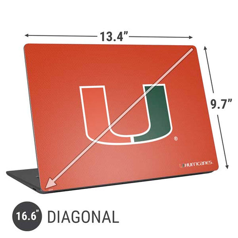 University of Miami Hurricanes Jersey Universal Laptop 16.6in (13.4 x 9.7in) Skin