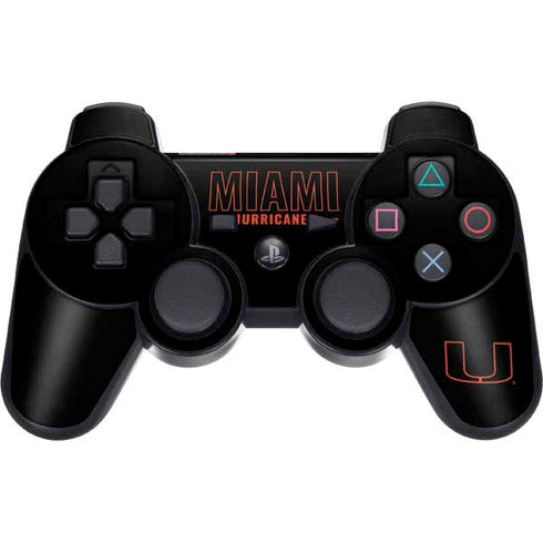 University of Miami Hurricanes PS3 Dual Shock wireless controller Skin