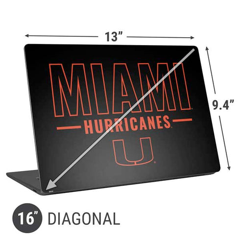 University of Miami Hurricanes Universal Laptop 16in (13 x 9.4in) Skin