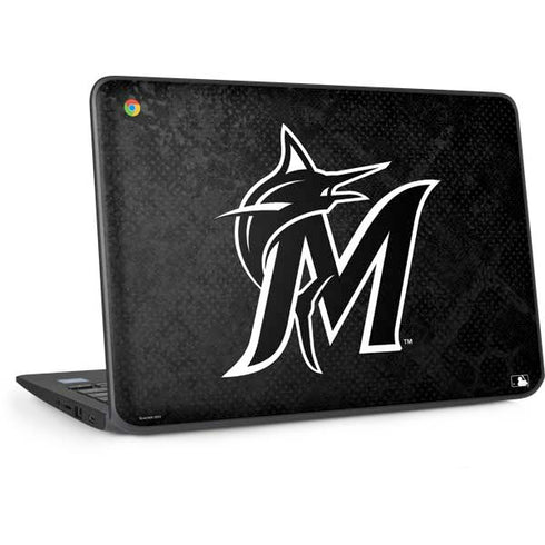 MLB Miami Marlins Dark Wash HP Chromebook Skin