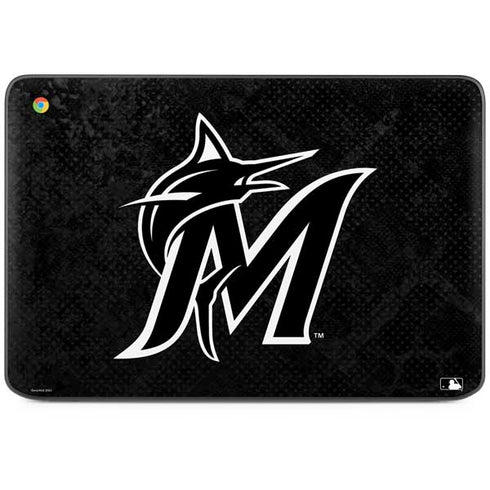 MLB Miami Marlins Dark Wash HP Chromebook Skin