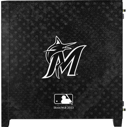 MLB Miami Marlins Dark Wash Corsair 4000D Tempered Glass Mid-Tower ATX Case Skin