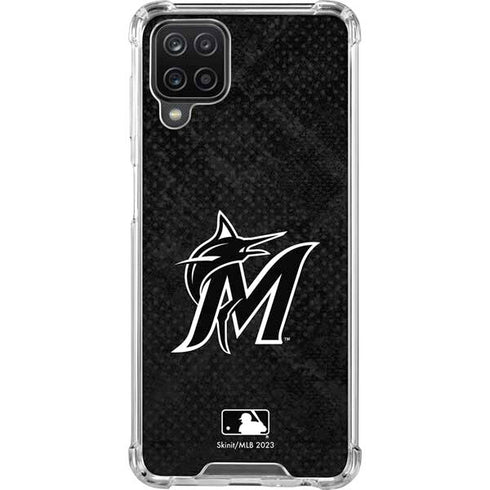 MLB Miami Marlins Dark Wash Galaxy A12 Clear Case