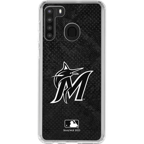 MLB Miami Marlins Dark Wash Galaxy A21 Clear Case