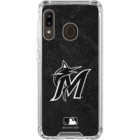 MLB Miami Marlins Dark Wash Galaxy A30 Clear Case
