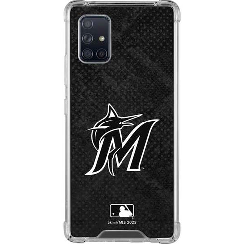 MLB Miami Marlins Dark Wash Galaxy A71 5G Clear Case
