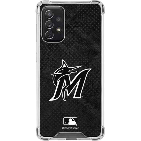 MLB Miami Marlins Dark Wash Galaxy A72 5G Clear Case