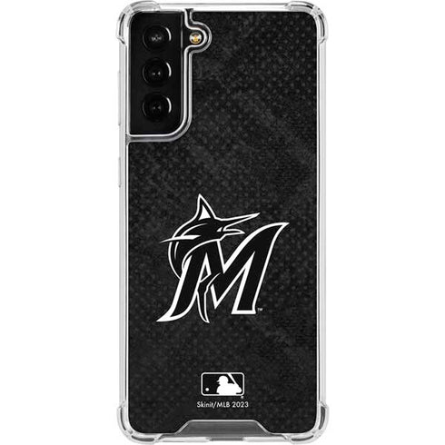 MLB Miami Marlins Dark Wash Galaxy S21 FE Clear Case