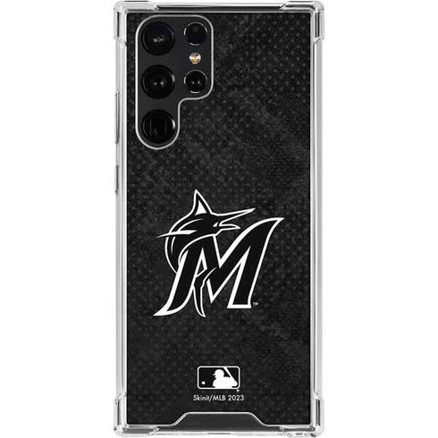 MLB Miami Marlins Dark Wash Galaxy S22 Ultra Clear Case