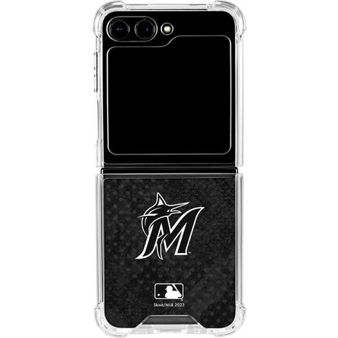MLB Miami Marlins Dark Wash Galaxy Z Flip5 5G Clear Case