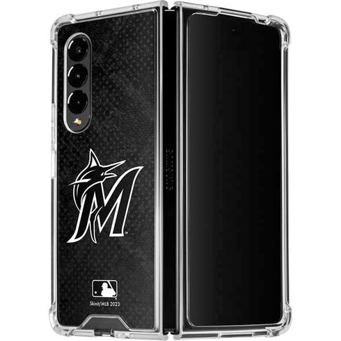 MLB Miami Marlins Dark Wash Galaxy Z Fold4 5G Clear Case