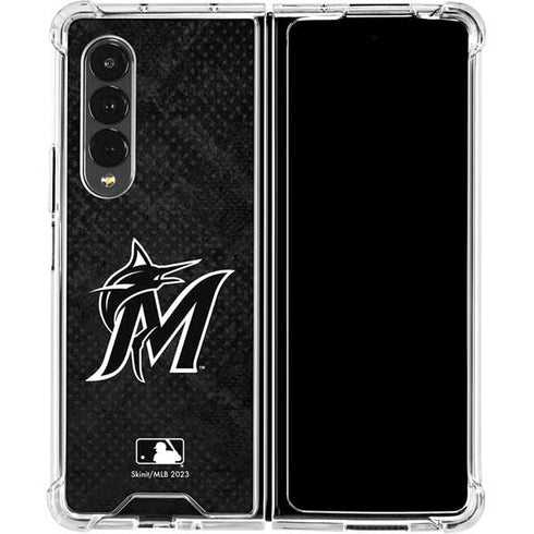 MLB Miami Marlins Dark Wash Galaxy Z Fold4 5G Clear Case