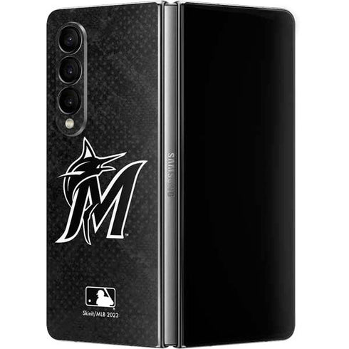 MLB Miami Marlins Dark Wash Galaxy Z Fold4 5G Skin
