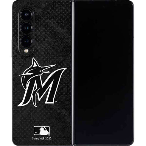 MLB Miami Marlins Dark Wash Galaxy Z Fold4 5G Skin
