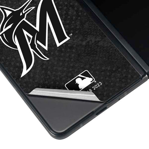 MLB Miami Marlins Dark Wash Galaxy Z Fold4 5G Skin