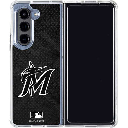 MLB Miami Marlins Dark Wash Galaxy Z Fold5 5G Clear Case
