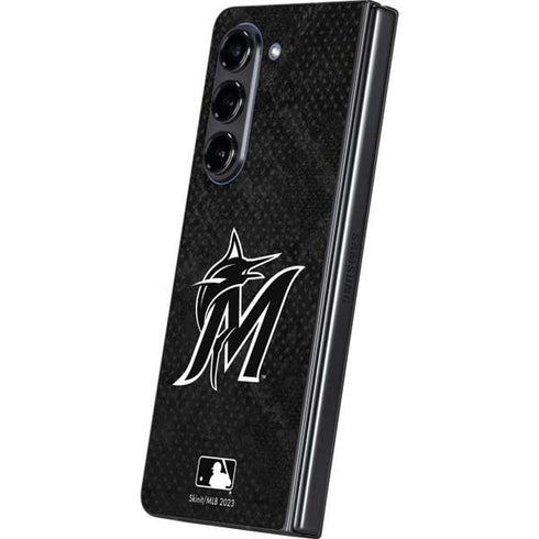 MLB Miami Marlins Dark Wash Galaxy Z Fold5 5G Skin