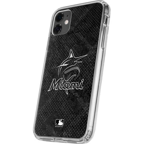 MLB Miami Marlins Dark Wash iPhone 11 Clear Case