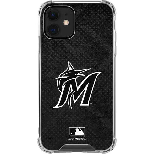 MLB Miami Marlins Dark Wash iPhone 12 Clear Case