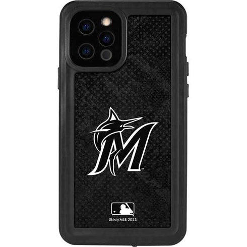 MLB Miami Marlins Dark Wash iPhone 12 Pro Waterproof Case