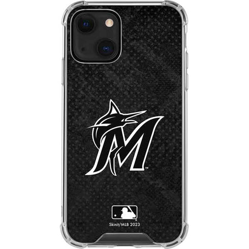 MLB Miami Marlins Dark Wash iPhone 13 Clear Case
