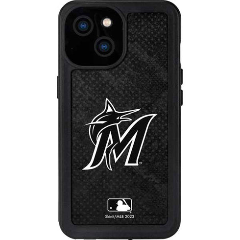 MLB Miami Marlins Dark Wash iPhone 13 Mini Waterproof Case