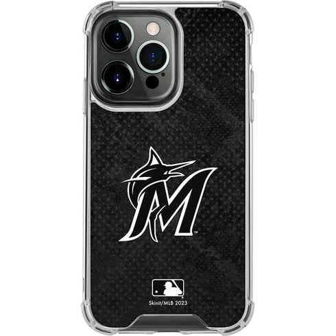 MLB Miami Marlins Dark Wash iPhone 15 Pro Clear Case