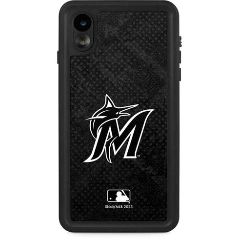 MLB Miami Marlins Dark Wash iPhone XR Waterproof Case