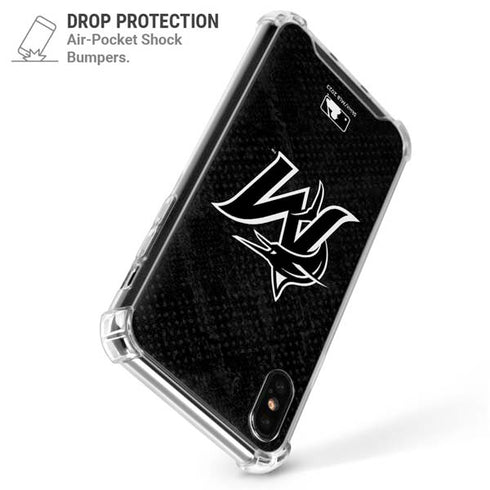 MLB Miami Marlins Dark Wash iPhone XS Max Clear Case