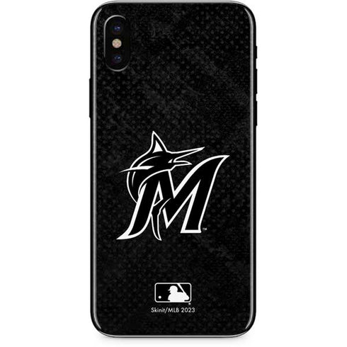 MLB Miami Marlins Dark Wash iPhone XS Skin