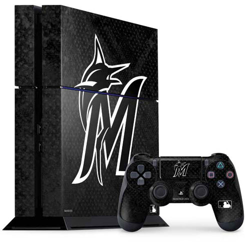 MLB Miami Marlins Dark Wash PS4 Console and Controller Bundle Skin