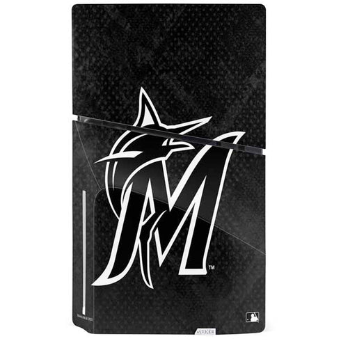 MLB Miami Marlins Dark Wash PS5 Slim Disk Console Skin