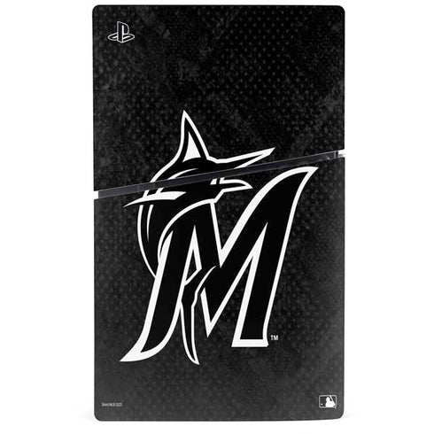 MLB Miami Marlins Dark Wash PS5 Slim Digital Edition Bundle Skin
