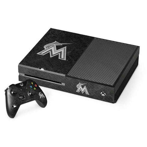MLB Miami Marlins Dark Wash Xbox One Console and Controller Bundle Skin