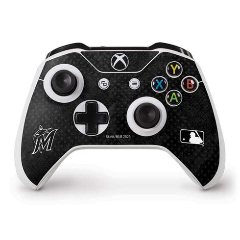 MLB Miami Marlins Dark Wash Xbox One S Controller Skin