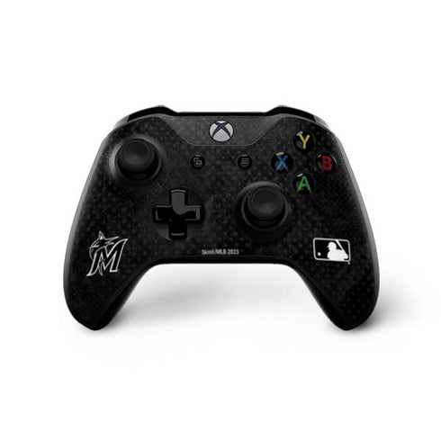 MLB Miami Marlins Dark Wash Xbox One X Controller Skin