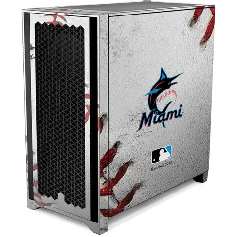 MLB Miami Marlins Game Ball Corsair 4000D Tempered Glass Mid-Tower ATX Case Skin