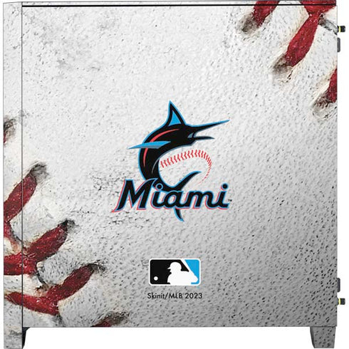 MLB Miami Marlins Game Ball Corsair 4000D Tempered Glass Mid-Tower ATX Case Skin