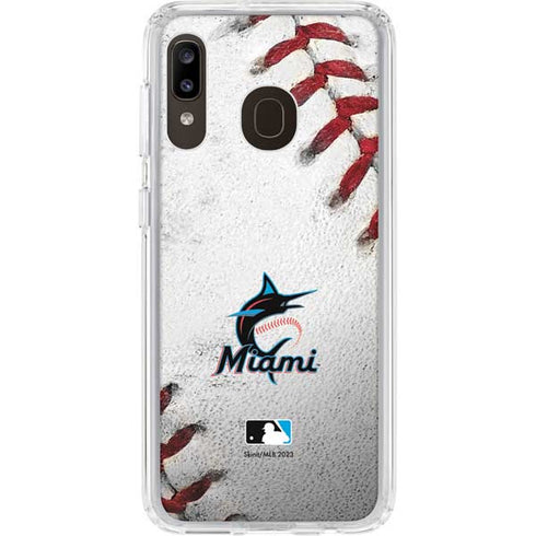 MLB Miami Marlins Game Ball Galaxy A20 Clear Case