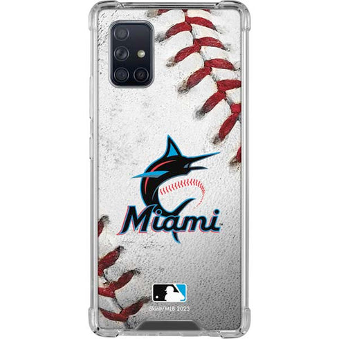MLB Miami Marlins Game Ball Galaxy A71 5G Clear Case